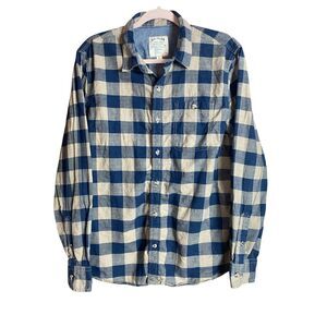 Fat Face Men’s Blue Buffalo Plaid Button Down Shirt Size L